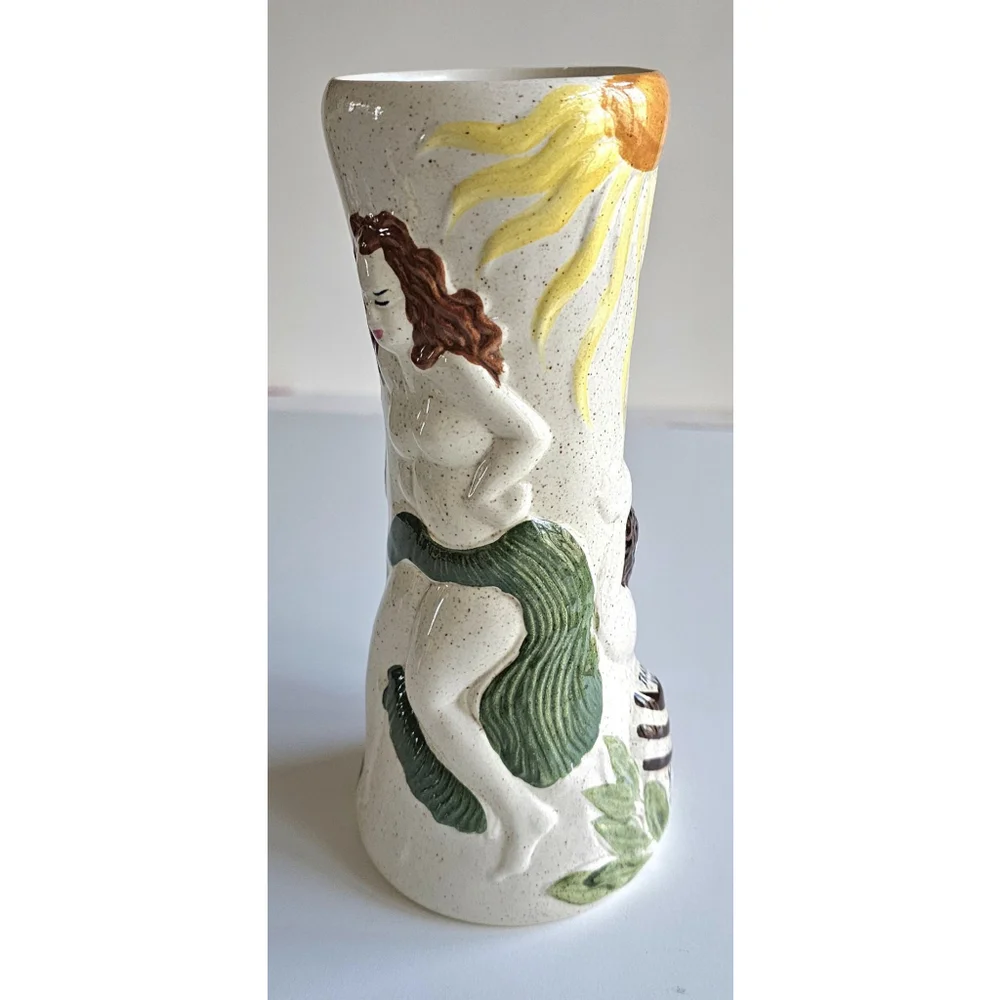 Trader Vic’s Samoan Fog Cutter Tiki Mug Vase Speckled 9” USA Hand Crafted VTG